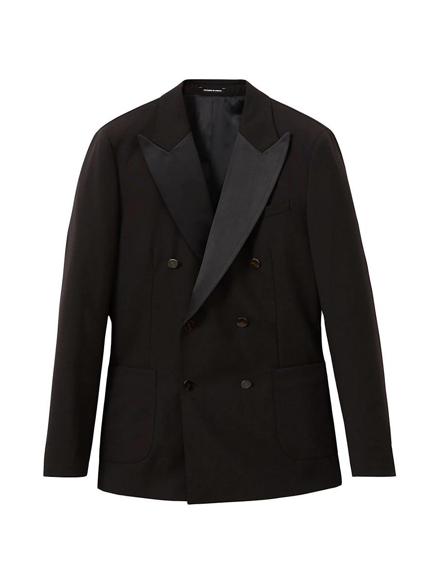 Mens Shadow Wool Double-Breasted Blazer Product Image