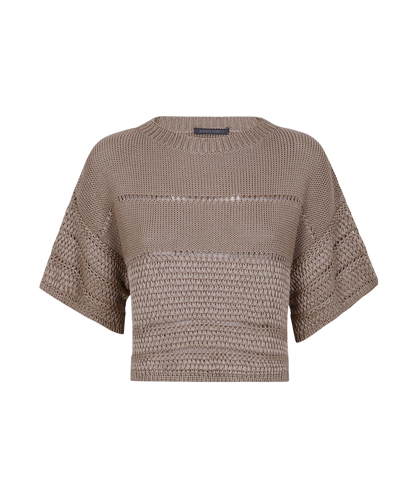 ALBERTA FERRETTI Hollow Sweater In Nude Product Image