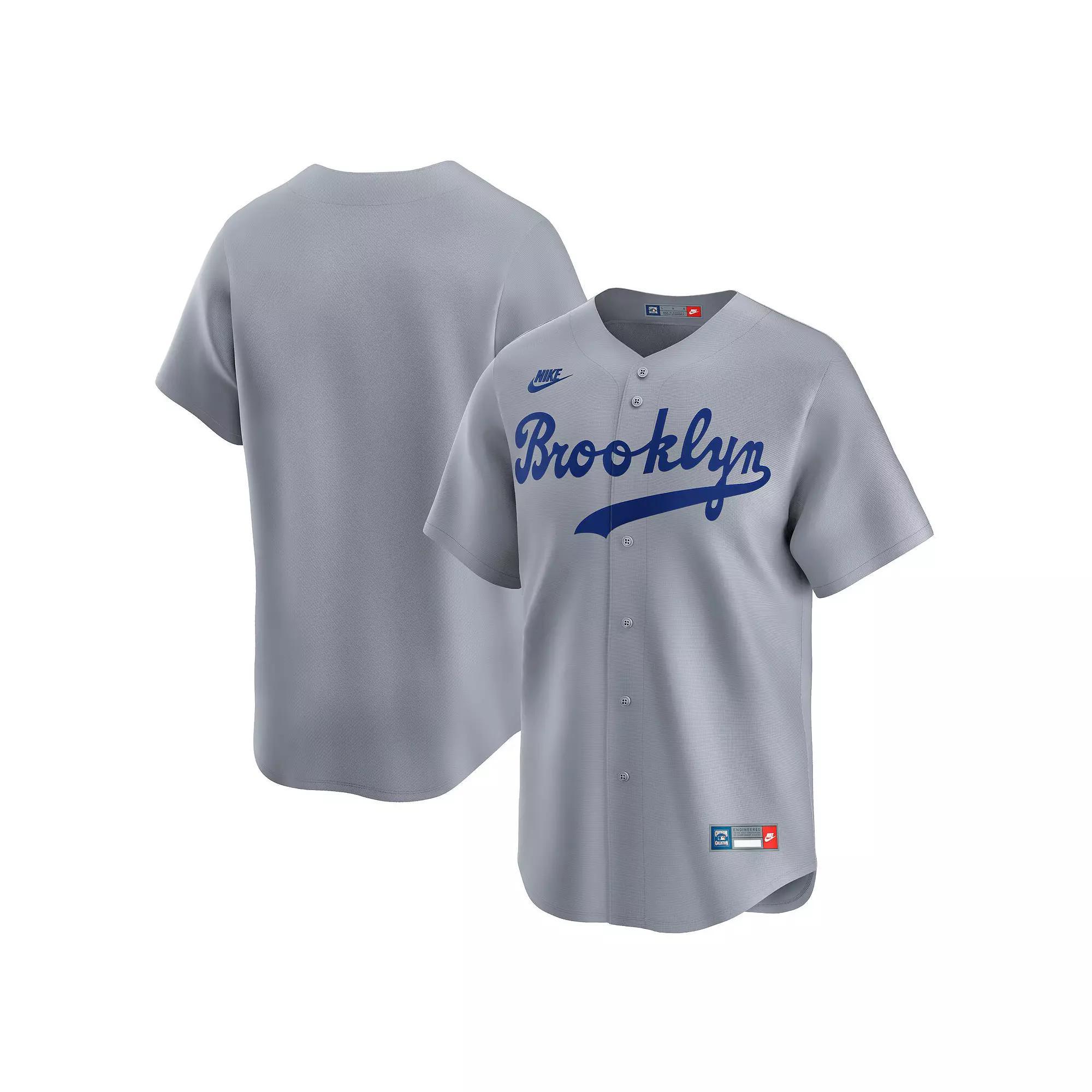 Men's Nike Gray Brooklyn Dodgers Cooperstown Collection Limited Jersey, Size: Medium, Mlb Grey Product Image