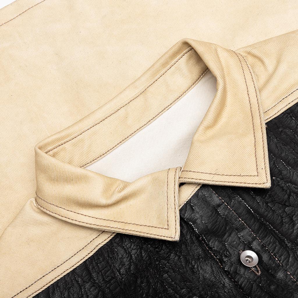 Sl Tommy Jumbo Sleeveless Denim Jacket - Parchment/Black Male Product Image
