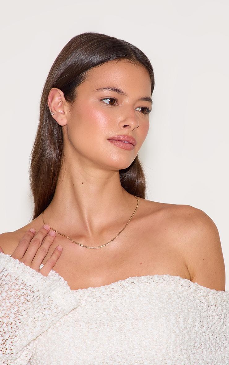 Gold Long Slim Snake Chain Necklace Product Image