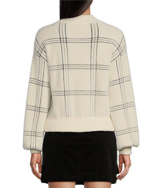 C&V Chelsea & Violet Plaid Eyelash Sweater Product Image