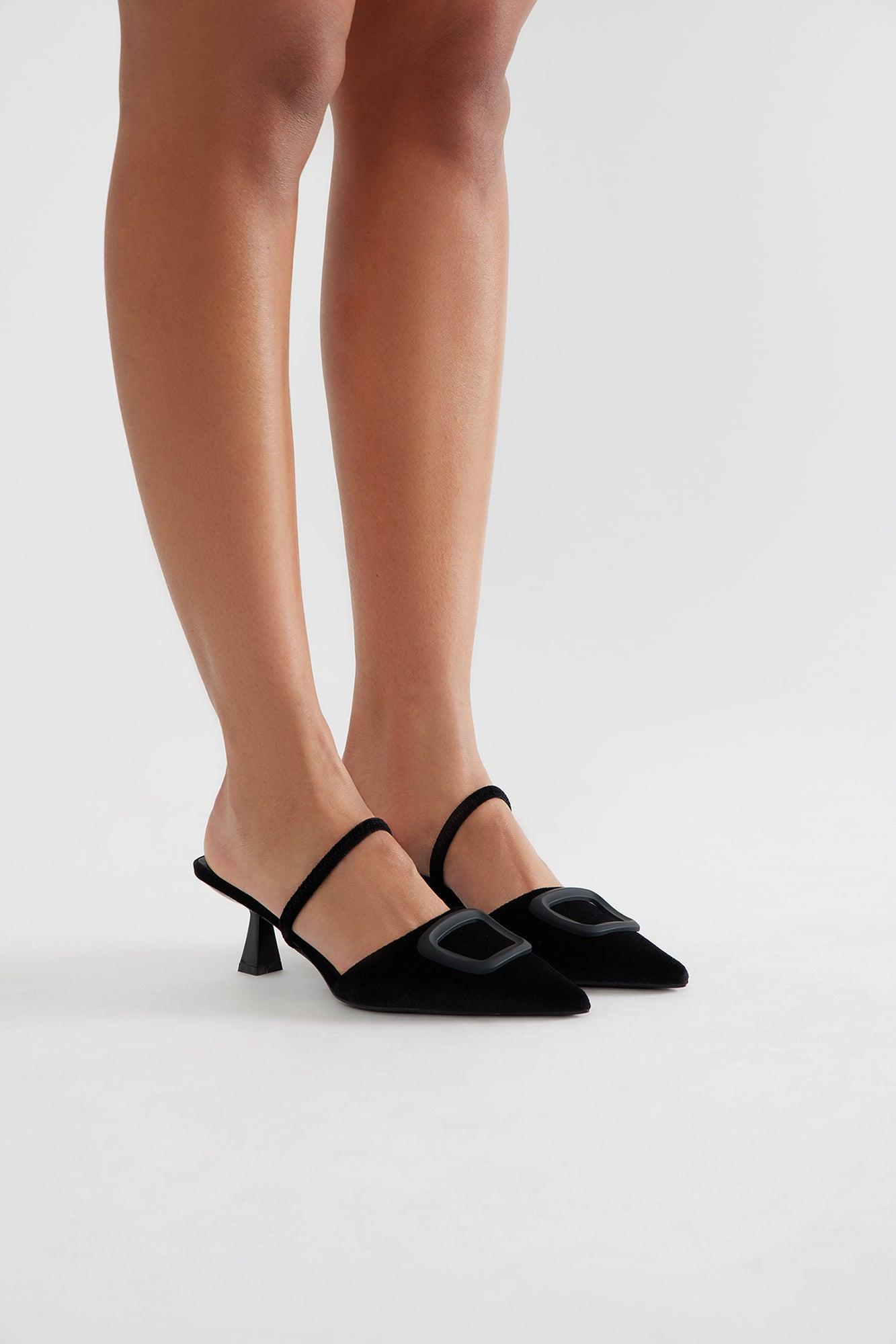 Annalie Kitten Heel Pumps - Black Product Image