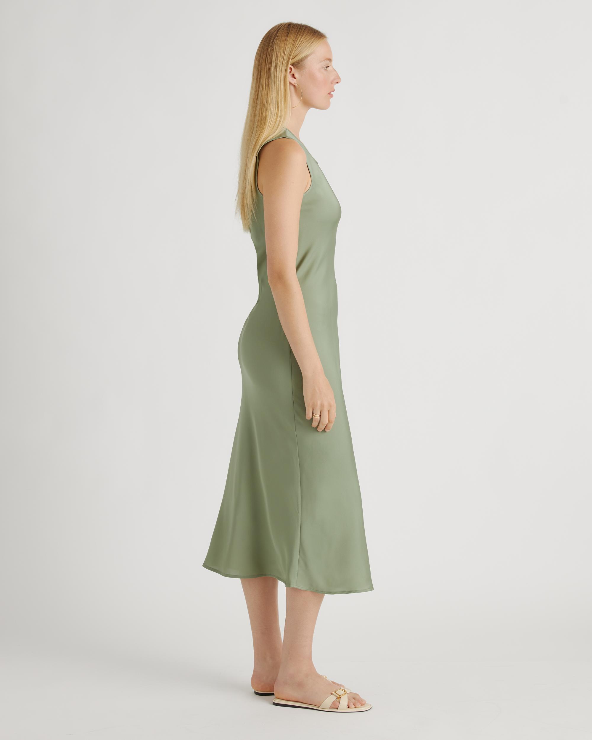 Quince | Women's Washable Stretch Silk Tank Top Midi Dress Size XL Product Image