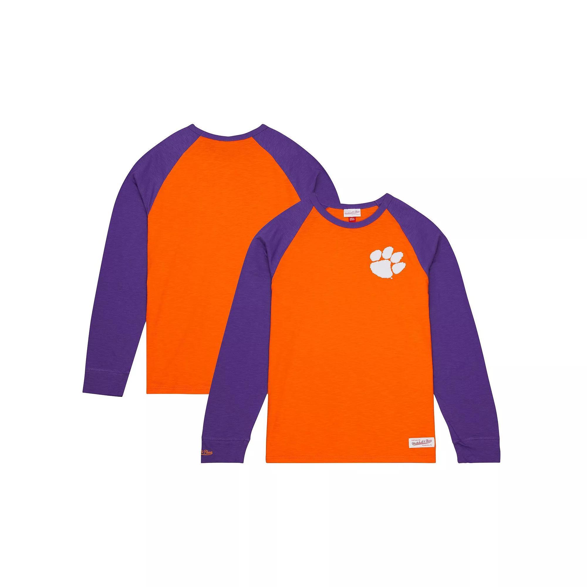 Men's Mitchell & Ness Orange Clemson Tigers Legendary Slub Raglan Long Sleeve T-Shirt, Size: Medium Product Image