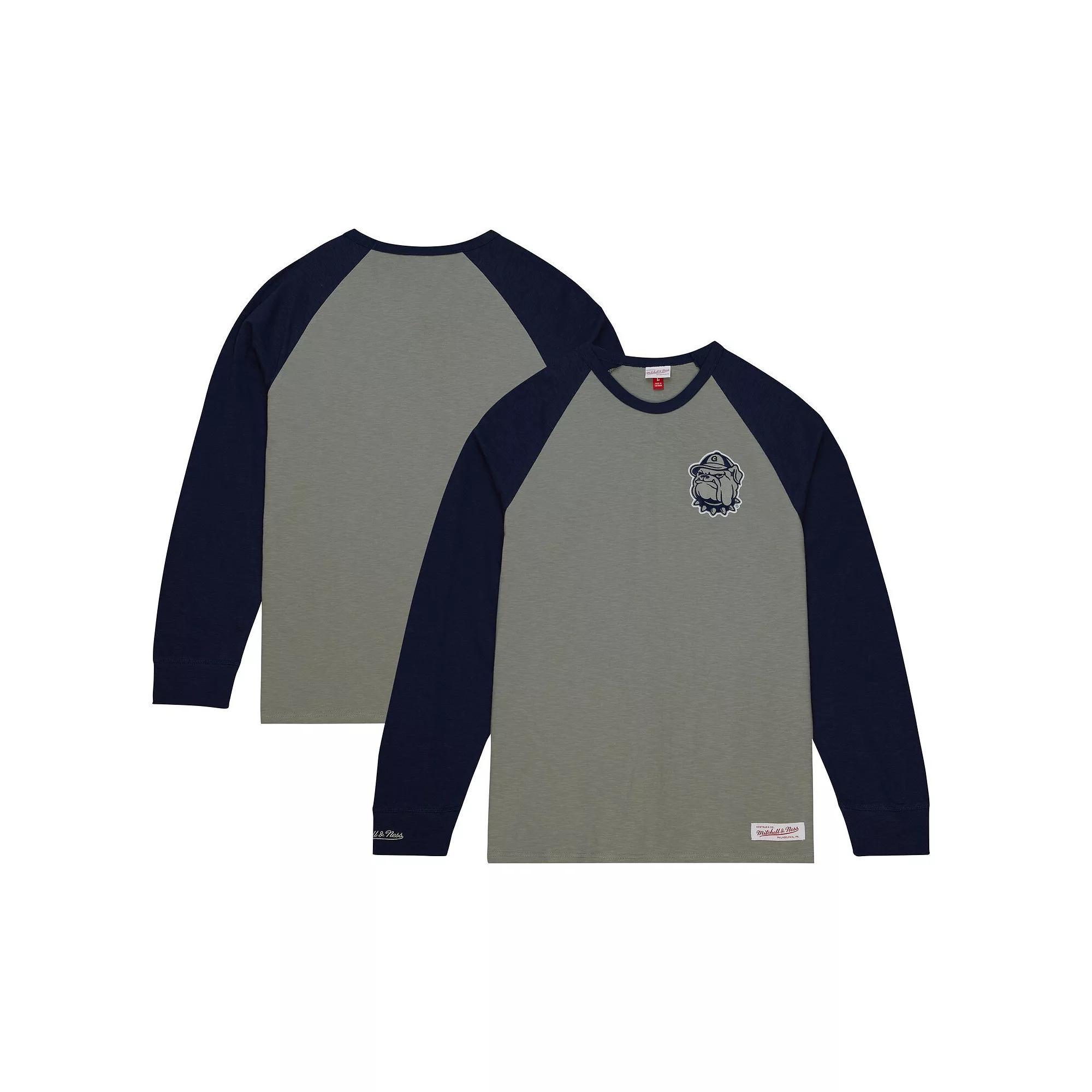 Mens Mitchell & Ness Gray Georgetown Hoyas Legendary Slub Raglan Long Sleeve T-Shirt Product Image