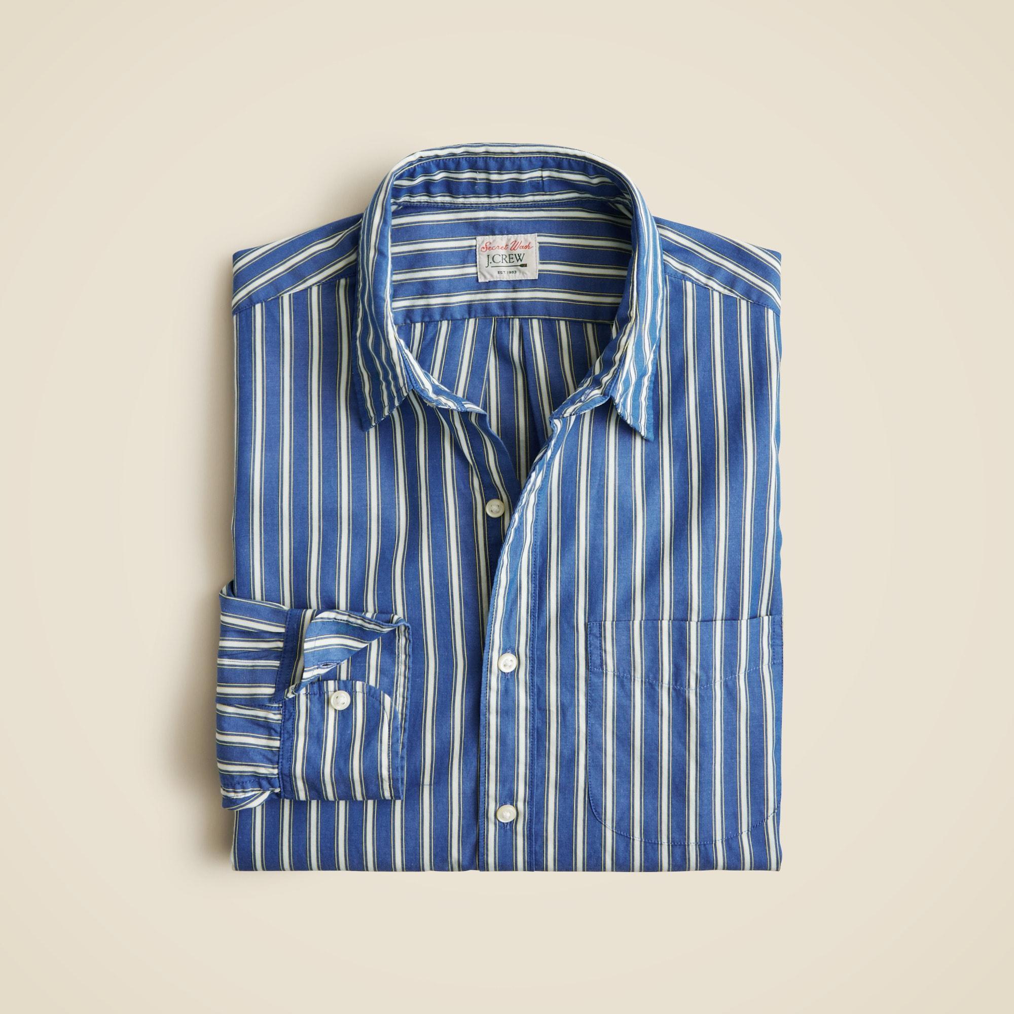 Secret Wash cotton poplin shirt with point collar Product Image