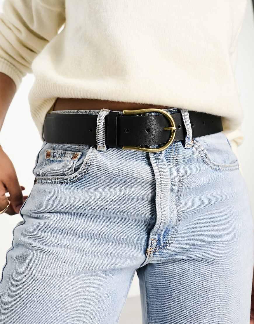 ASOS DESIGN half moon waist and hip jeans belt Product Image