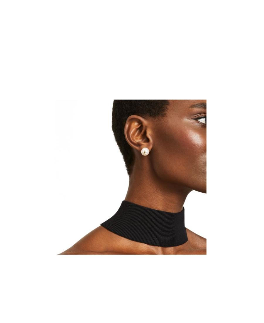JIMMY CHOO Gold-finish Metal Jc Pearl Stud Earrings Accessories In White Product Image