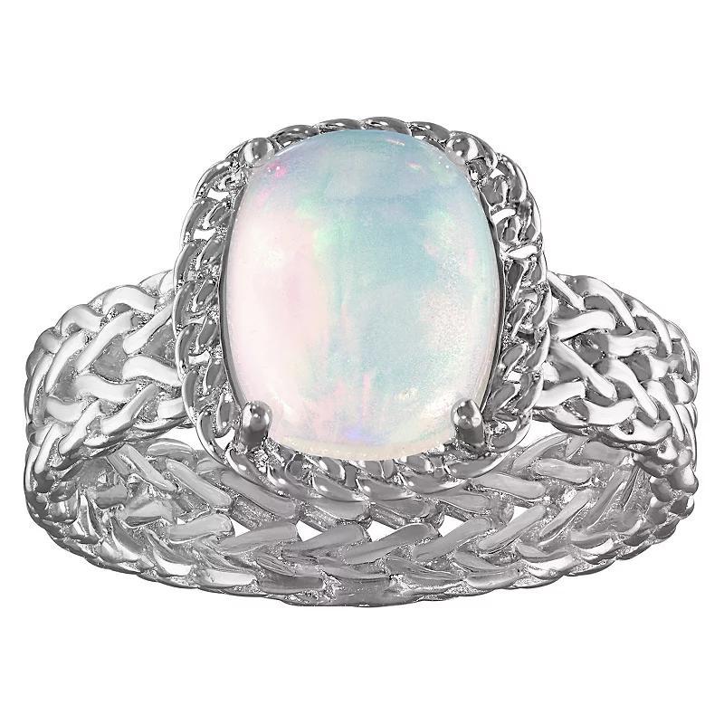 Tiara Sterling Silver Gemstone Wheat Ring, Women's, Size: 6, White Product Image