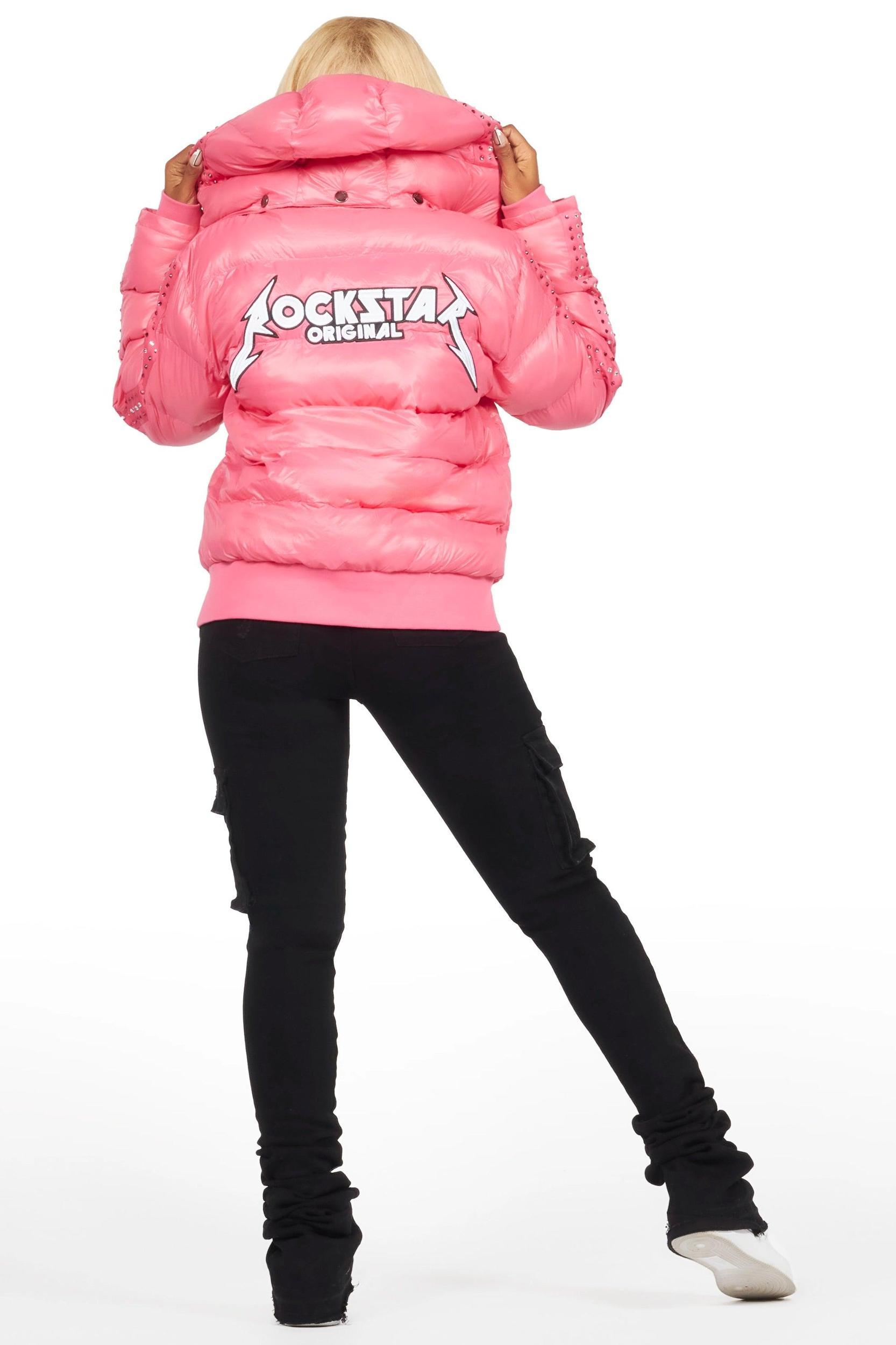 Banklee Pink Puffer Jacket Female Product Image