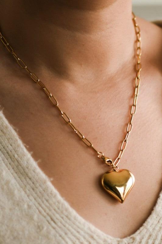 Big Heart Gold Necklace – 18K Gold-Plated Stainless Steel Product Image