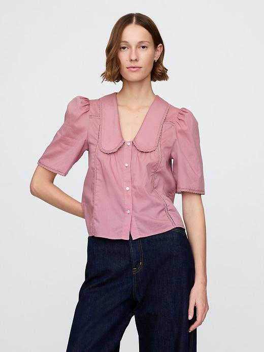 Lace Peter Pan Collar Top Product Image