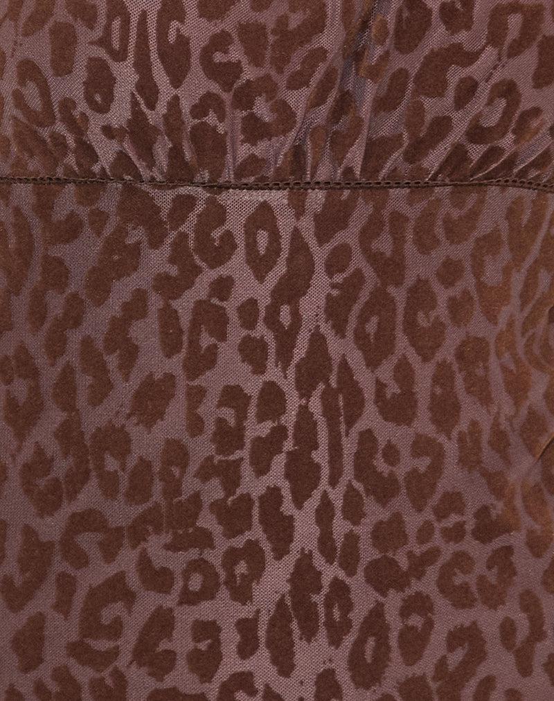 Darsih Maxi Dress in Rar Leopard Flock Chocolate Female Product Image