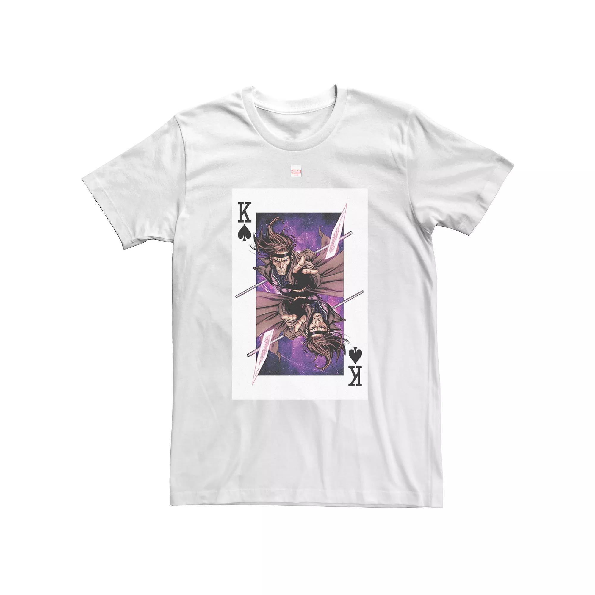 Big & Tall Marvel X-Men Gambit King Of Spades Tee, Men's, Size: XL Tall, White Product Image