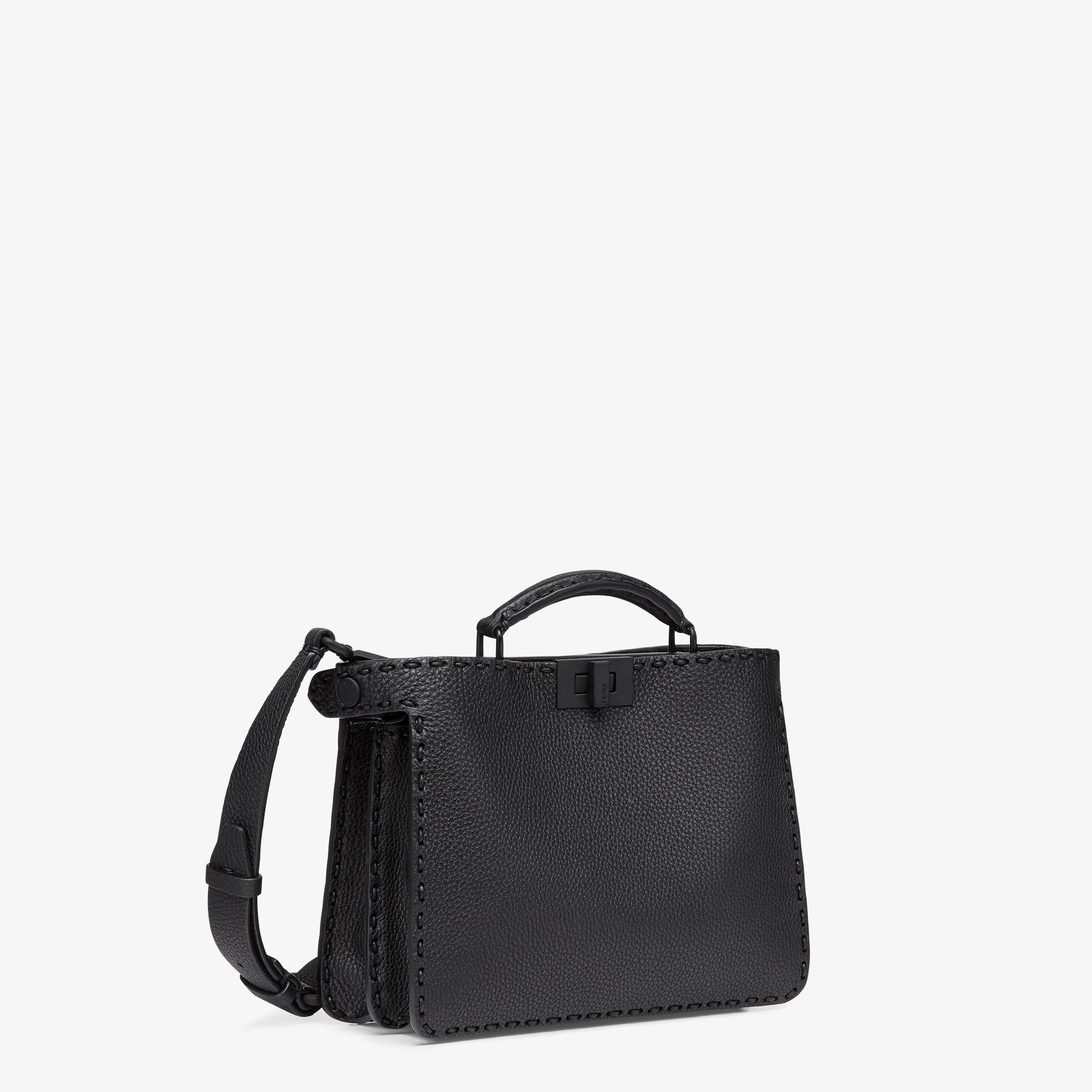 Peekaboo ISeeU SmallBlack Selleria bag with 526 hand-sewn topstitches Product Image