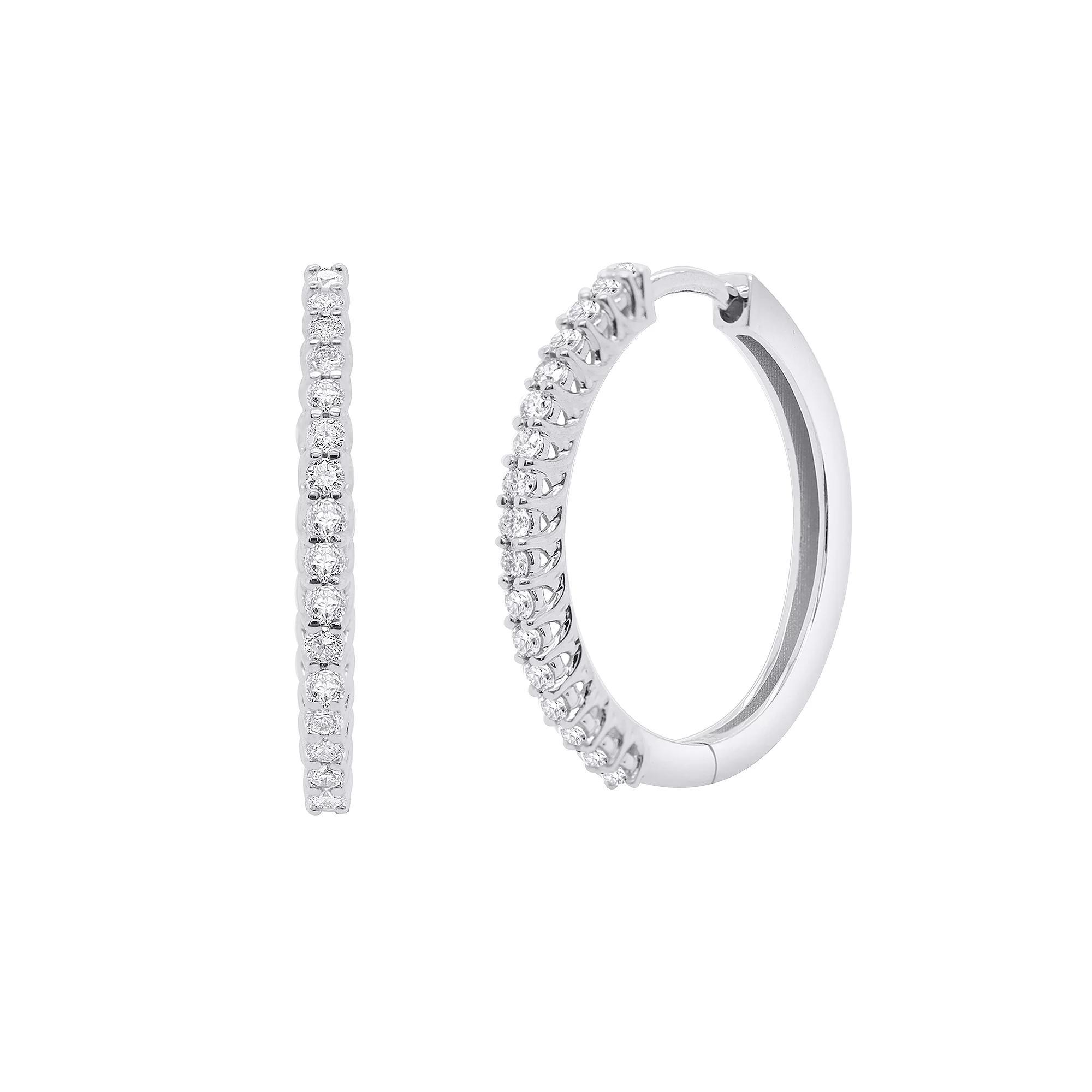 Ethique 1/2 Carat T.W. Lab-Grown Diamond Hoop Earrings, Womens, Sterling Silver Product Image