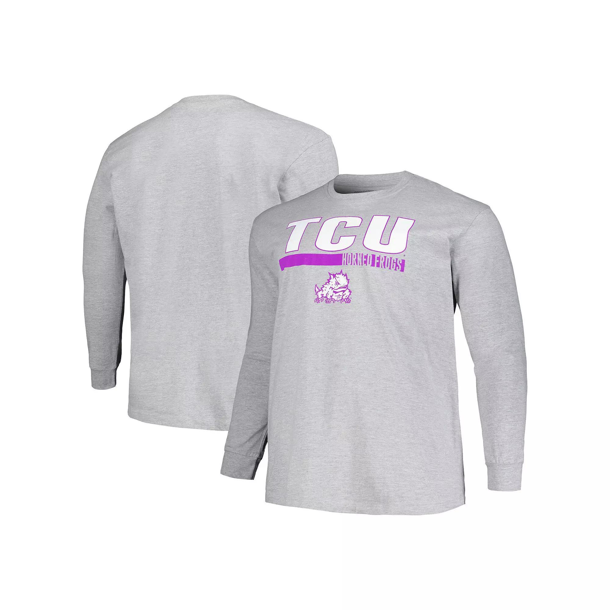 Men's Profile Gray TCU Horned Frogs Big & Tall Two-Hit Long Sleeve T-Shirt, Size: XLT, Grey Product Image