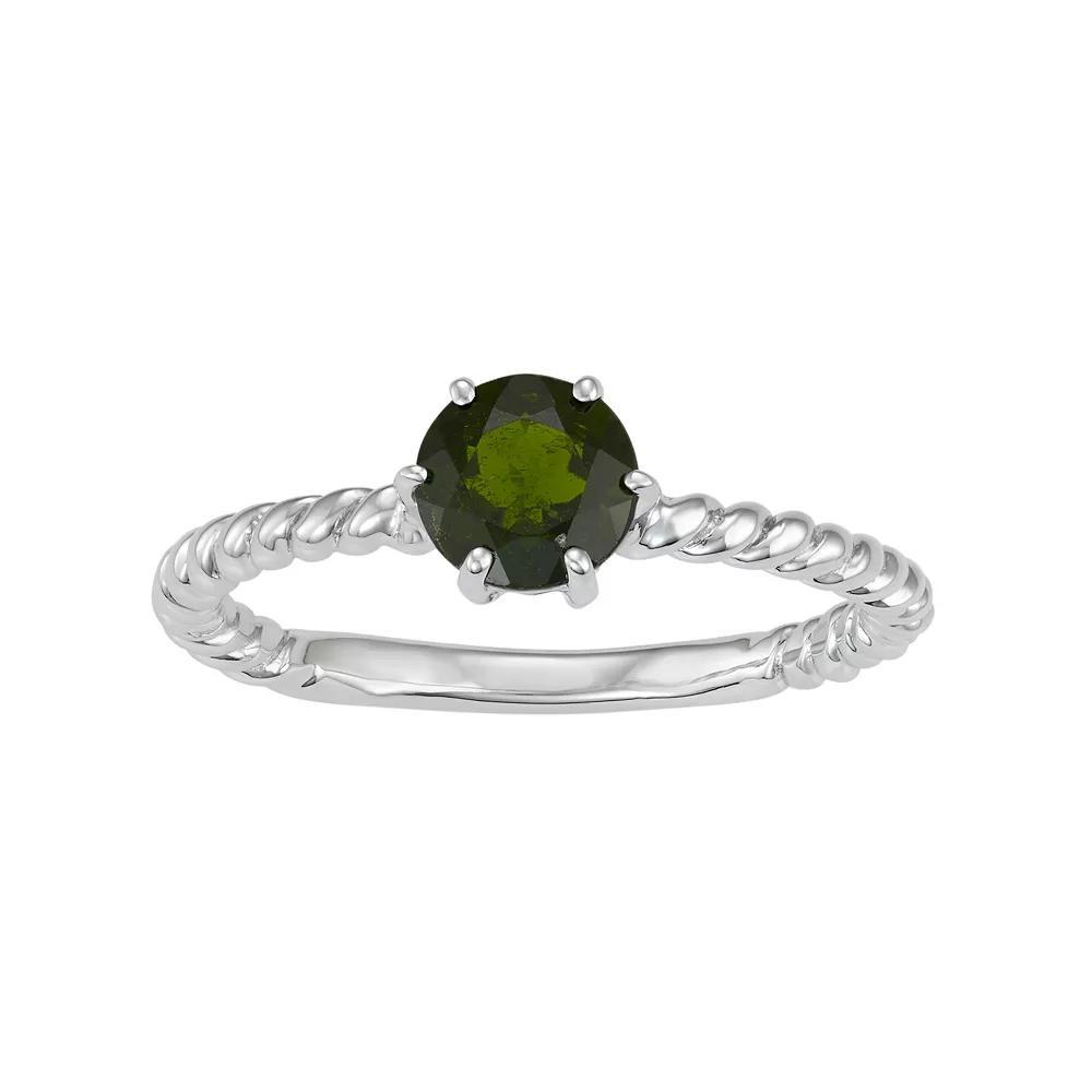 Jewelexcess Sterling Silver Chrome Diopside Ring, Women's, Size: 6, Green Product Image