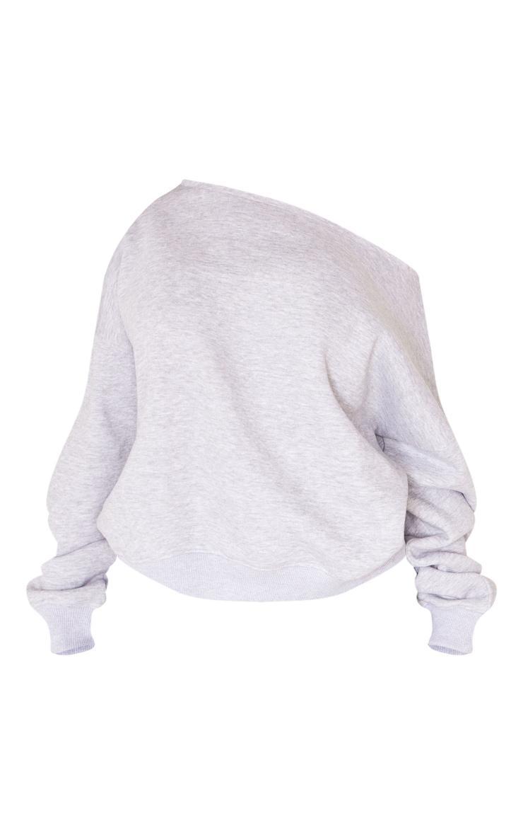 Shape Grey Marl Sweat Raw Edge Slouch Sweatshirt Product Image