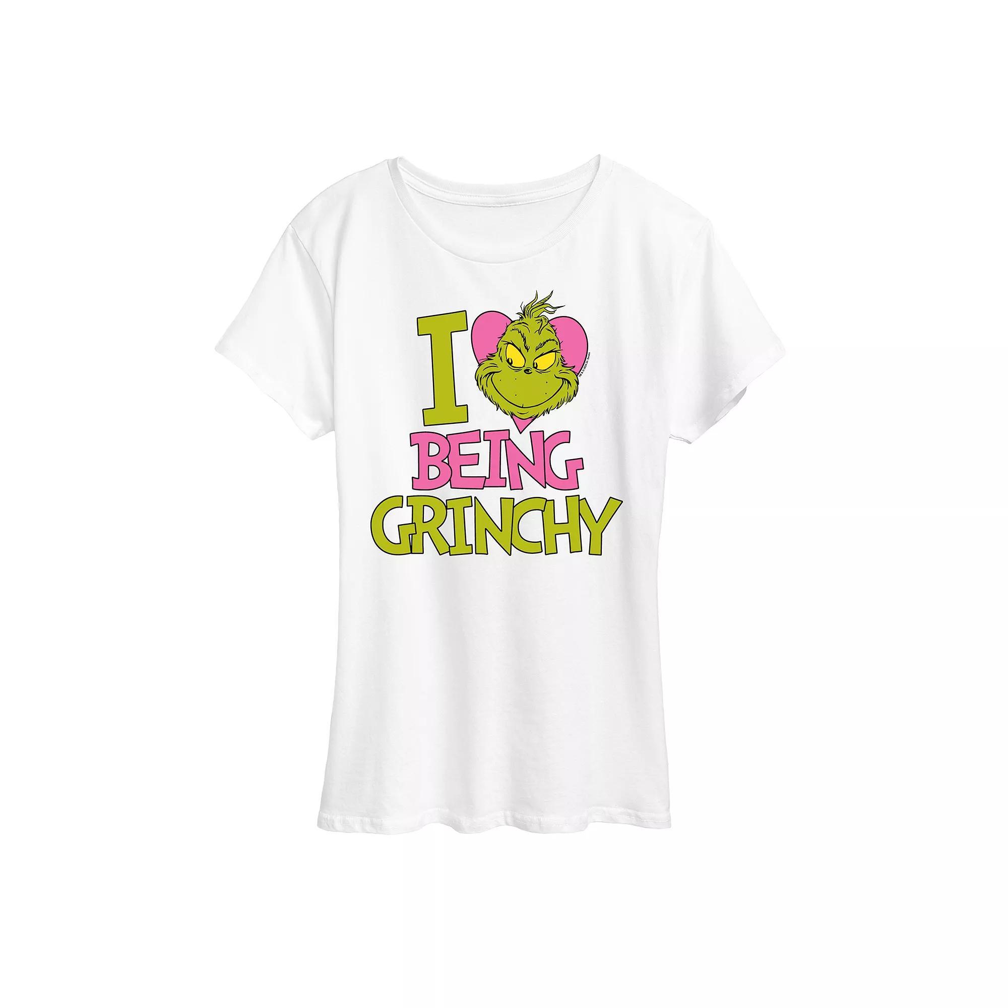 Womens Grinch I Love Being Grinchy Graphic Tee Product Image