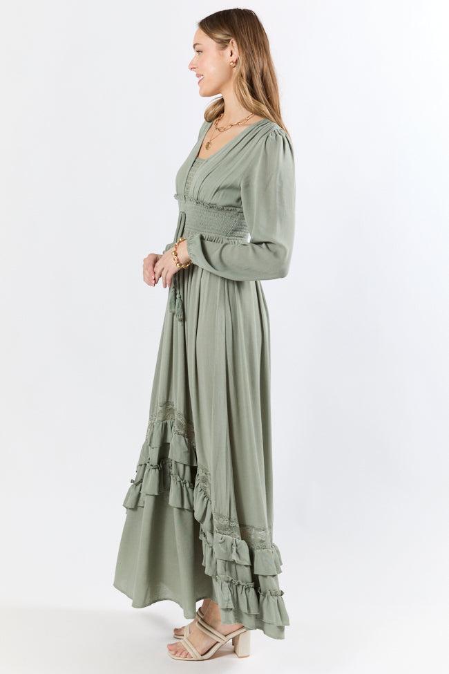 Lucky To Have You Sage Maxi Dress SALE Product Image