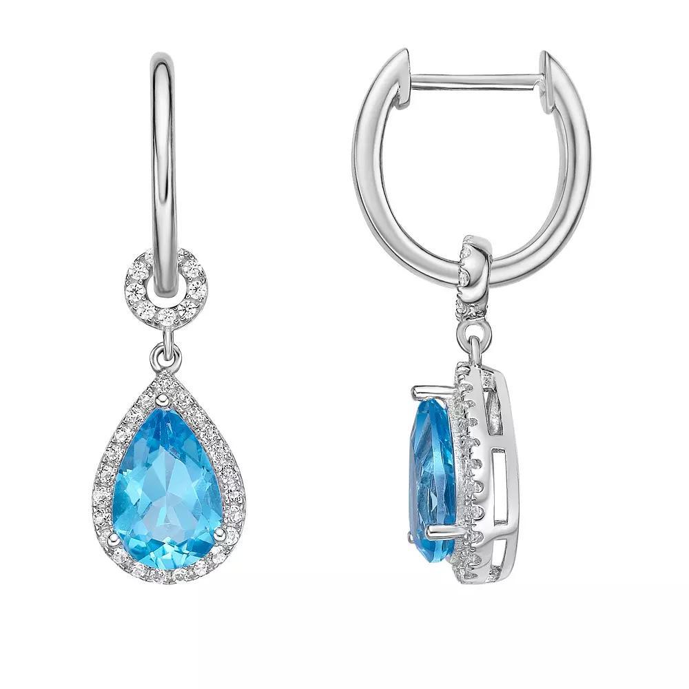 Gemminded Silver ISQA Blue Topaz & White Topaz Earrings, Women's, Sterling Product Image