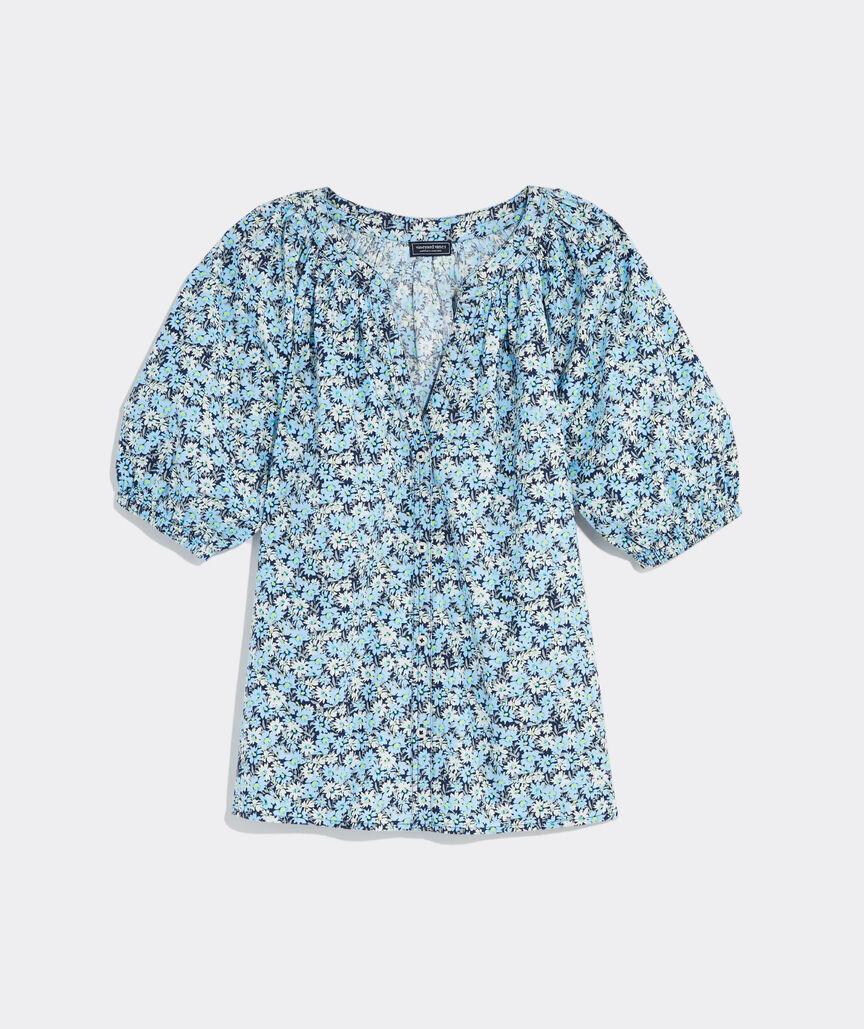 Poplin Button-Front Raglan Top Product Image