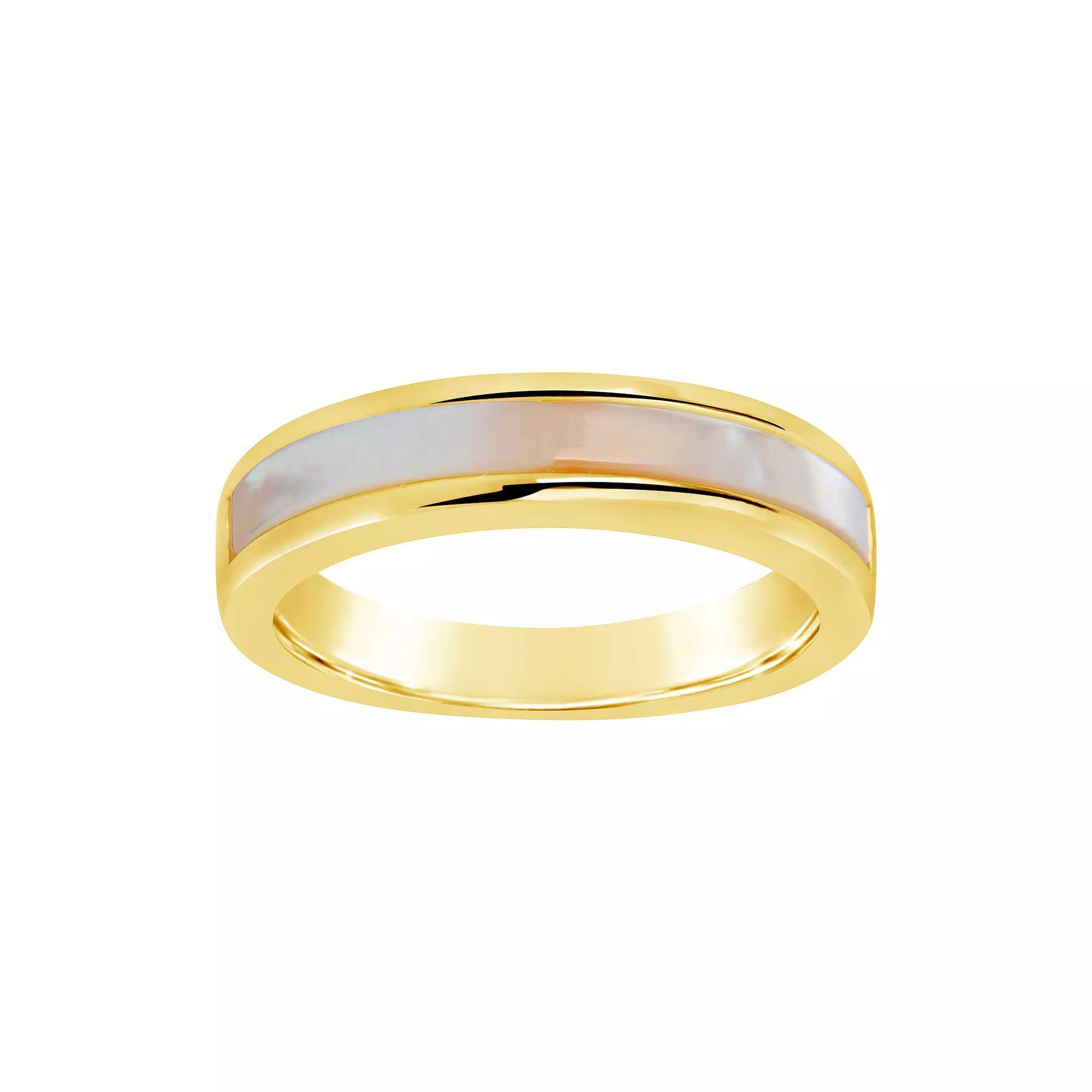 MC Collective Dyed White Freshwater Cultured Pearl Band Ring, Womens Gold Tone Product Image