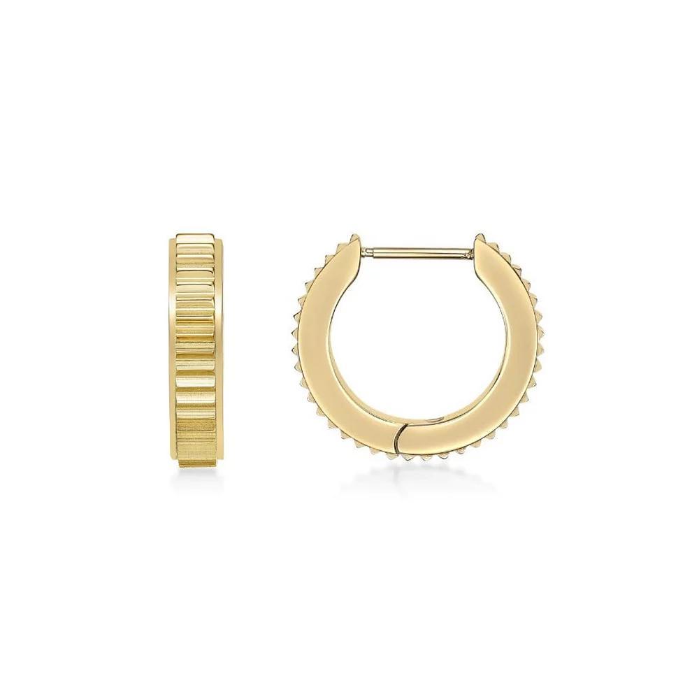 Men's LYNX Ion Plated Ribbed Hoop Earrings, Gold Tone Product Image