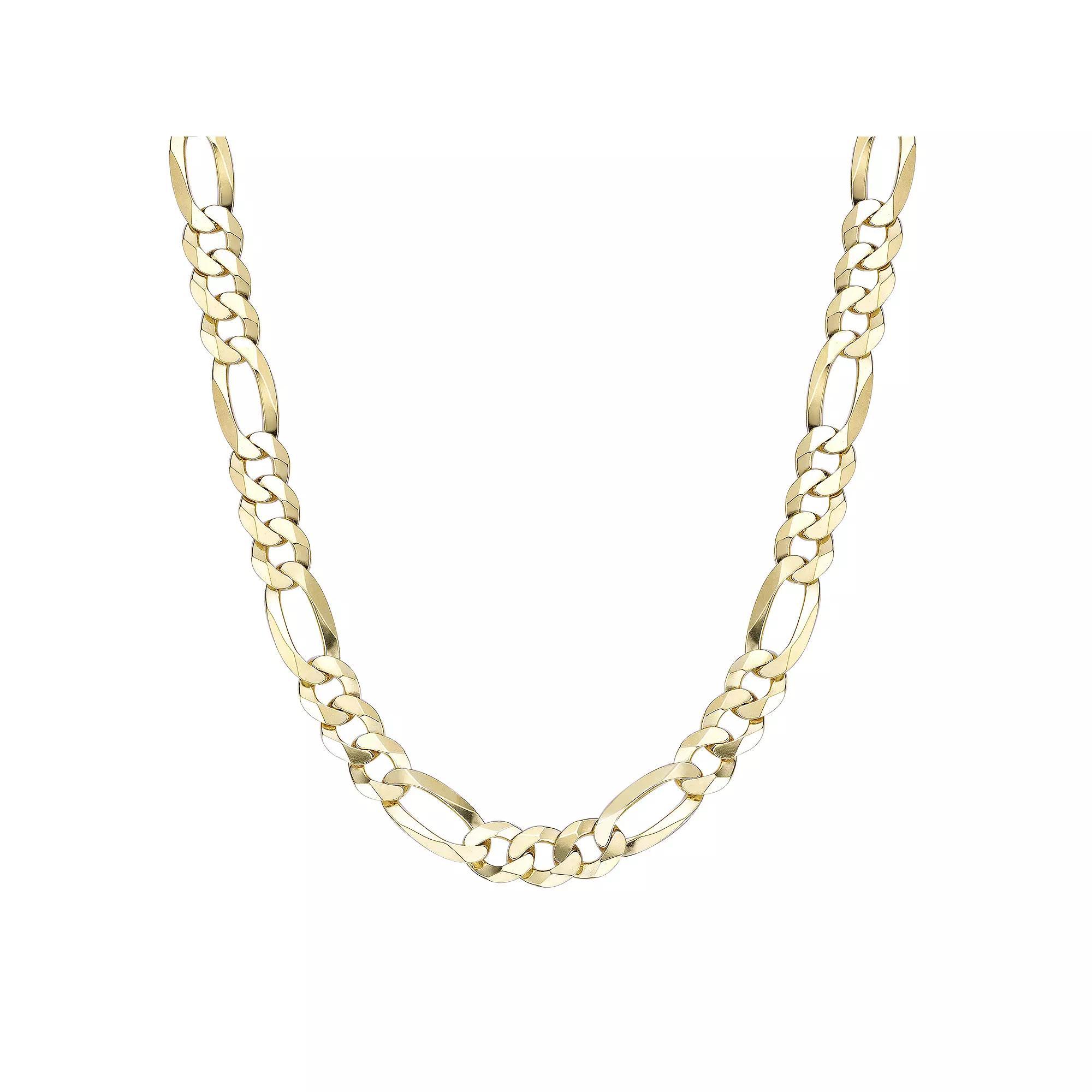 Men's LYNX 14k Gold Over Silver 10mm Flat Figaro Chain Necklace, Size: 20", Gold Tone Product Image