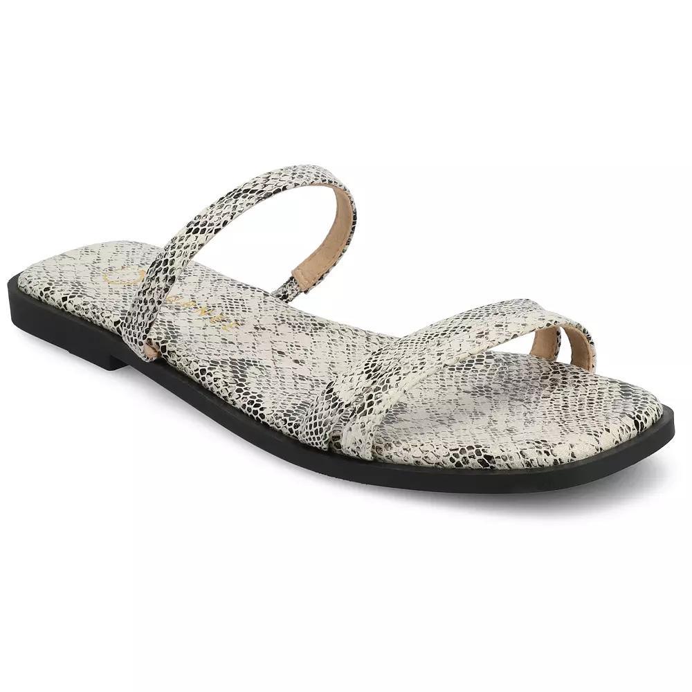 Journee Womens Multi Strap Slide On Flat Sandals Product Image