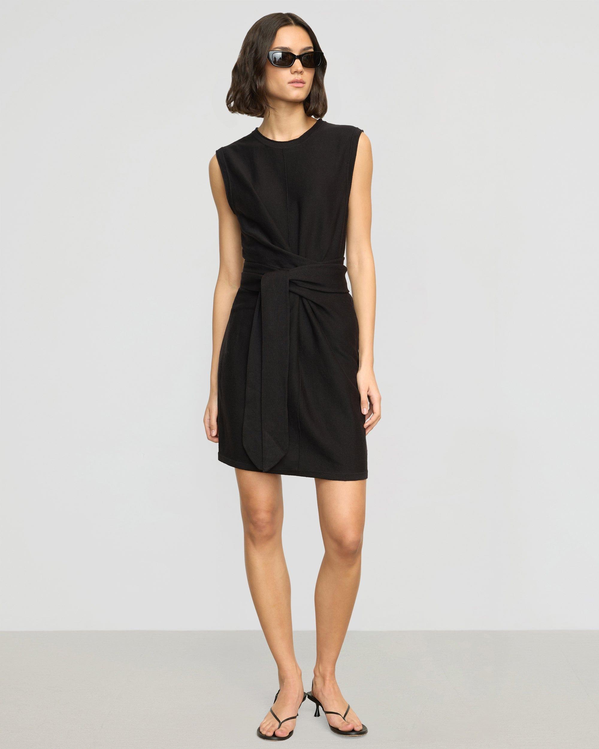 Rini Linen-Cotton Tie-Front Mini Dress Product Image