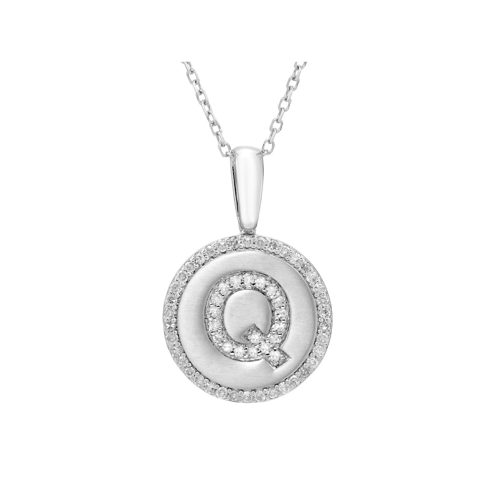 It's Personal Sterling Silver & Diamond Accent Initial Pendant Necklace, Women's, Size: 18" Product Image