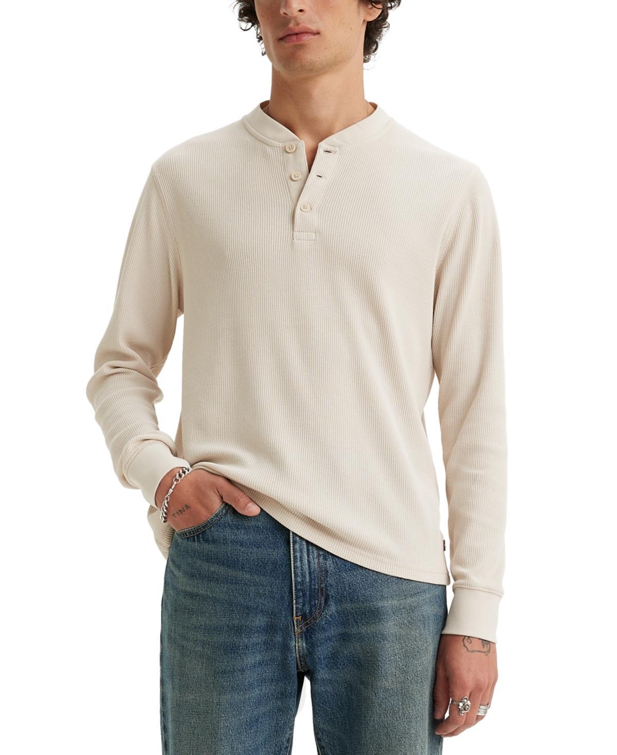 Levis Mens Long-Sleeve Thermal Henley Shirt Product Image