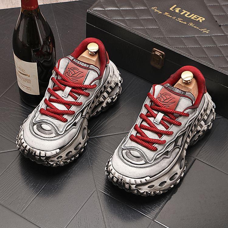 Lace-Up Platform Sneakers Product Image