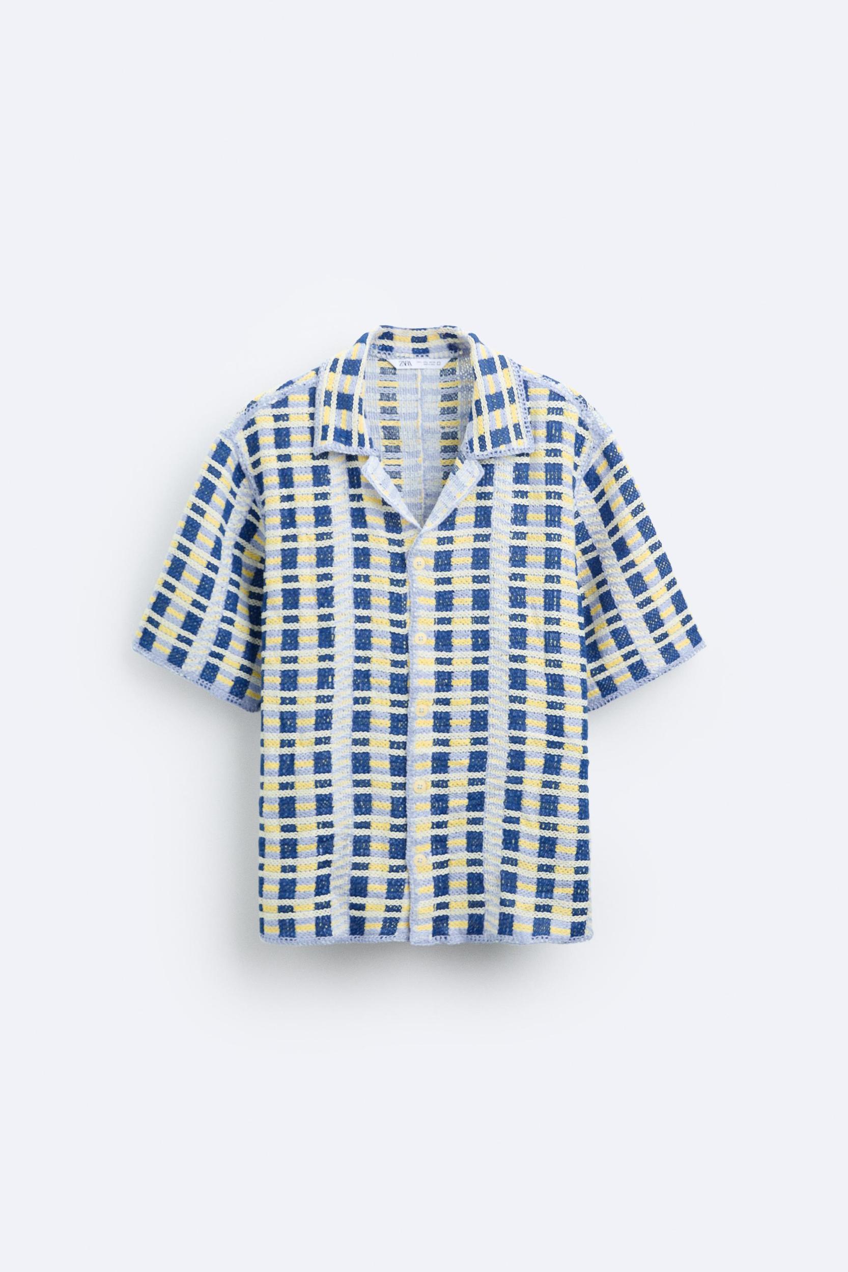 GEOMETRIC CROCHET SHIRT Product Image