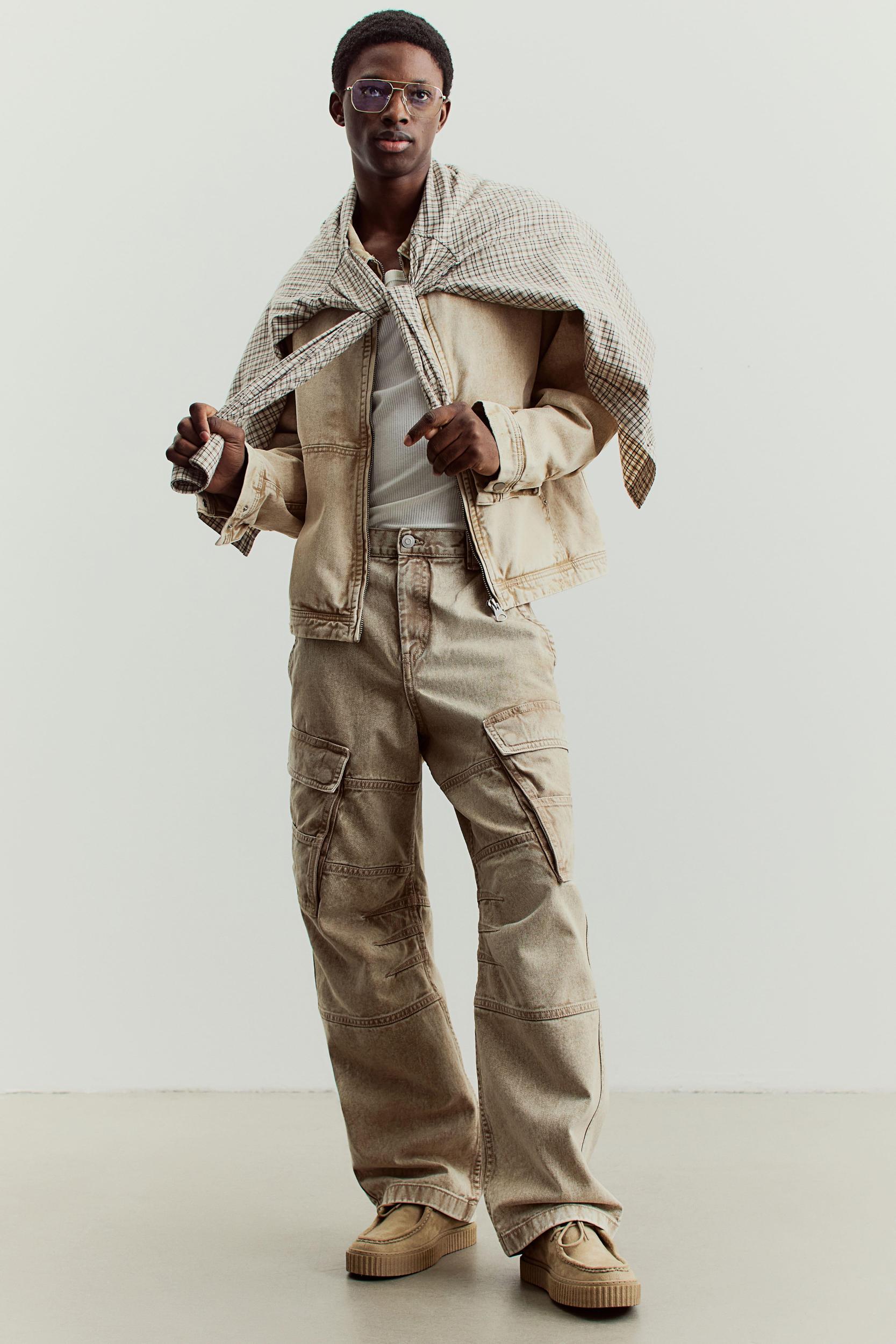 Loose-Fit Cotton Cargo Pants Product Image