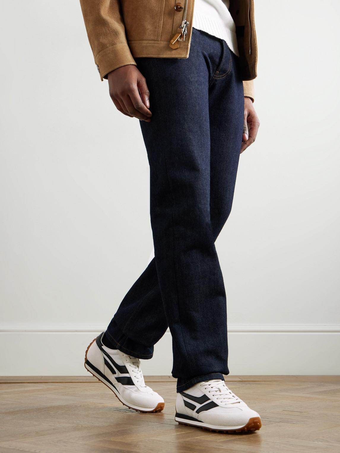 TOM FORD Mick Leather-trimmed Suede And Mesh Sneakers In White Product Image