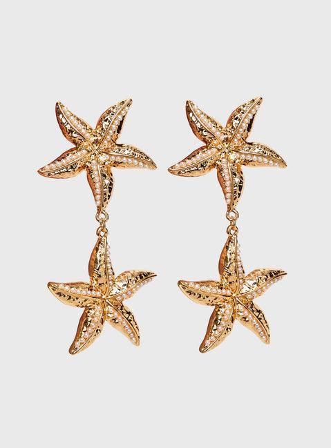 Starfish Drop Earrings Gold Product Image