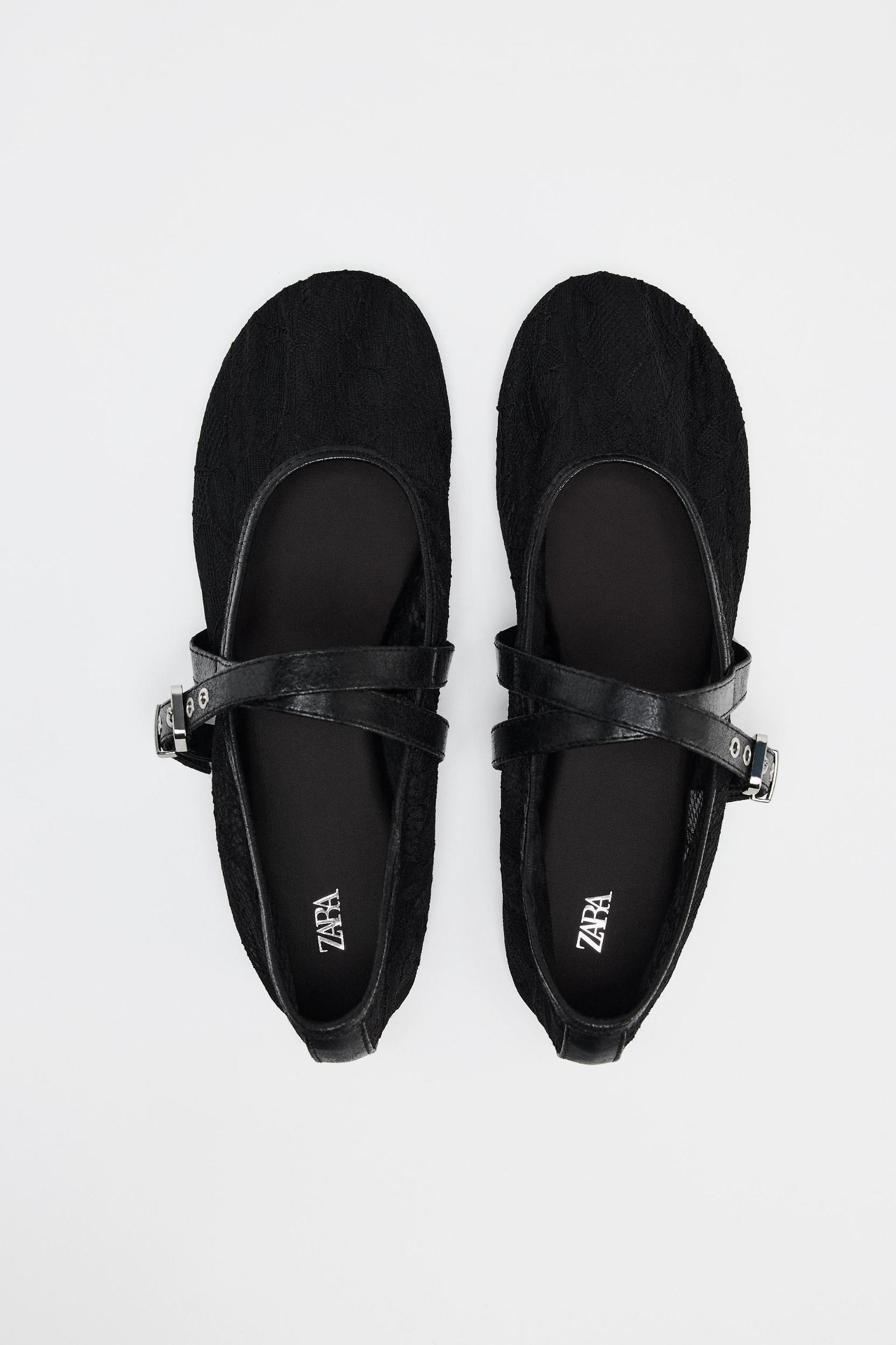 DOUBLE STRAP LACE BALLERINAS Product Image