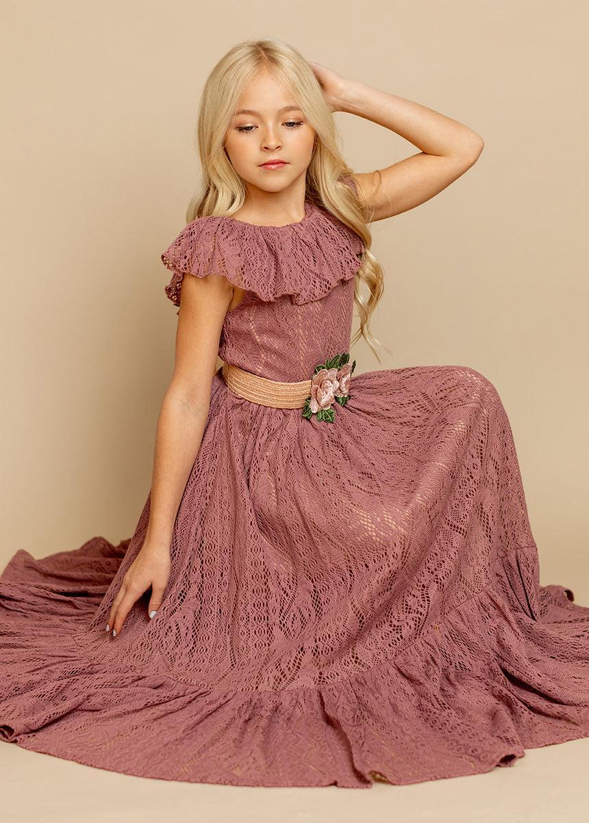Ravvy Dress in Dusty Rose Girls Product Image