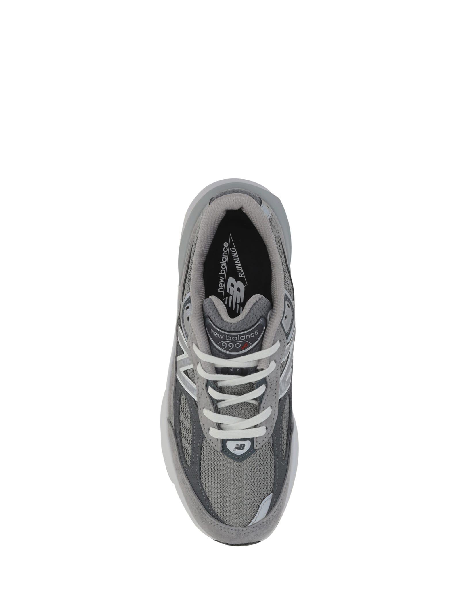 NEW BALANCE Grey Low Top Sneakers With Logo Detail In Suede And Tech Fabric Man Product Image