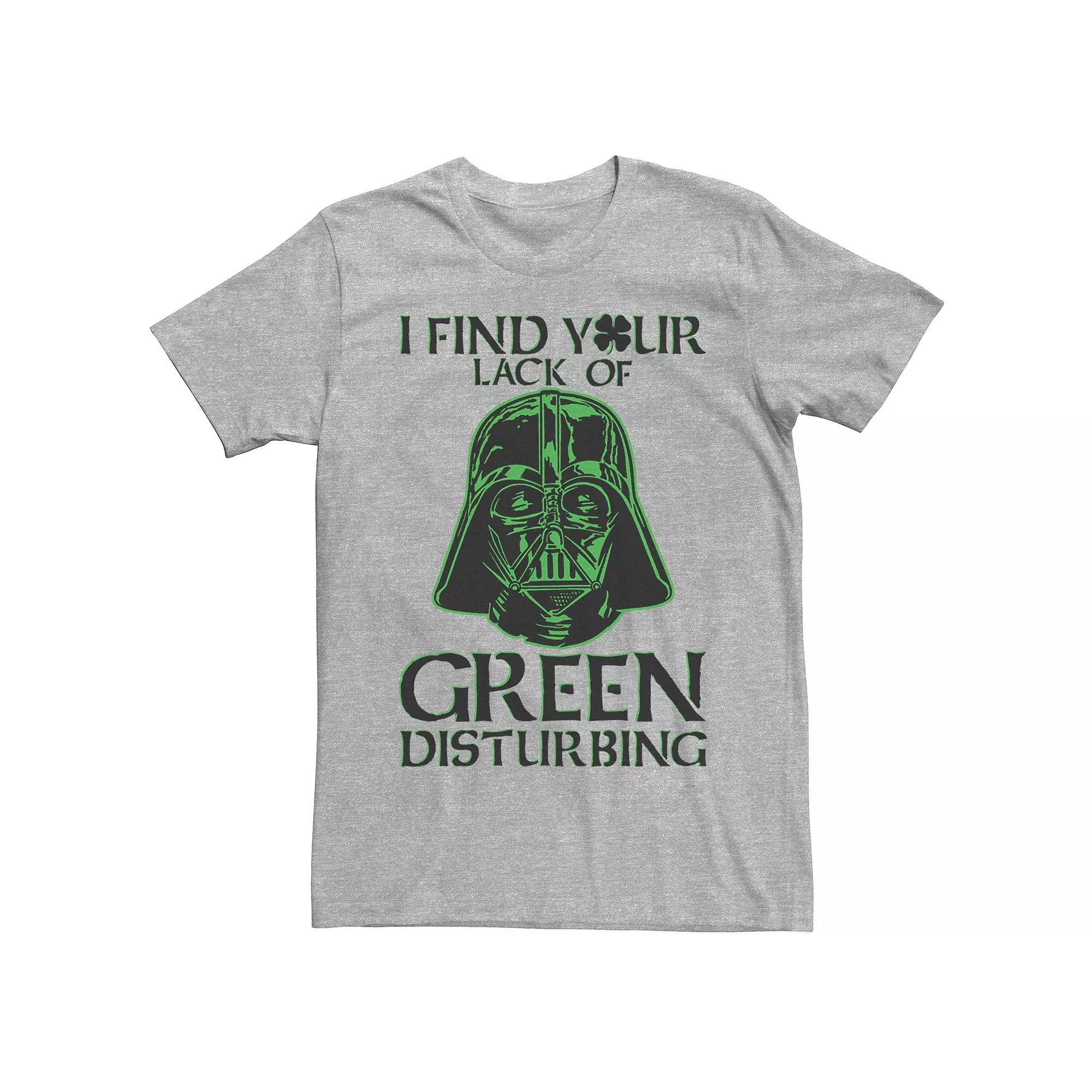 Mens Star Wars Vader Lack Of Green Disturbing Tee Athletic Grey Product Image