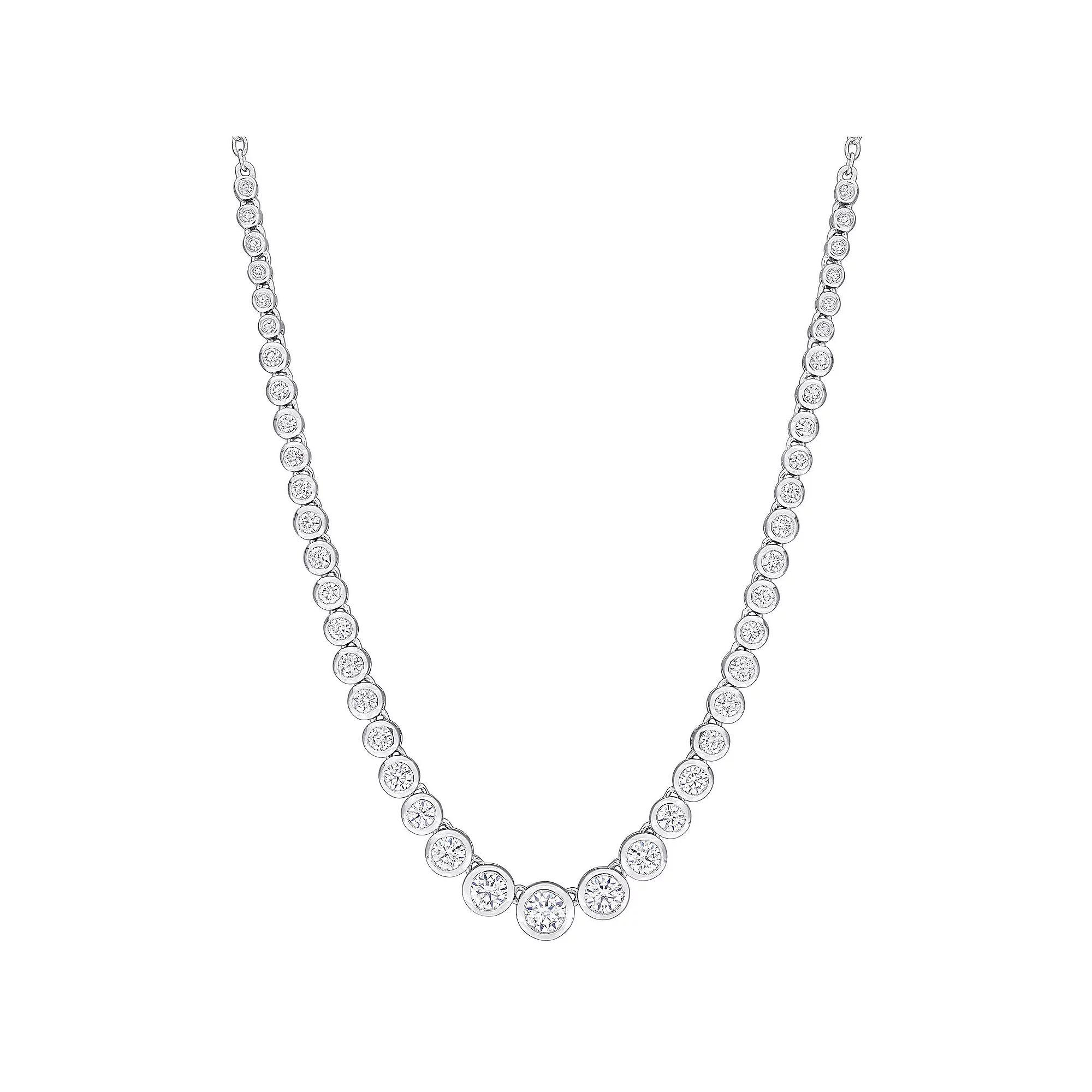 Stella Grace Sterling Silver Lab-Created Moissanite Graduated Necklace, Women's, Size: 17" Product Image