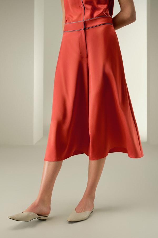 Contrast-Trimmed Silk Culottes Product Image