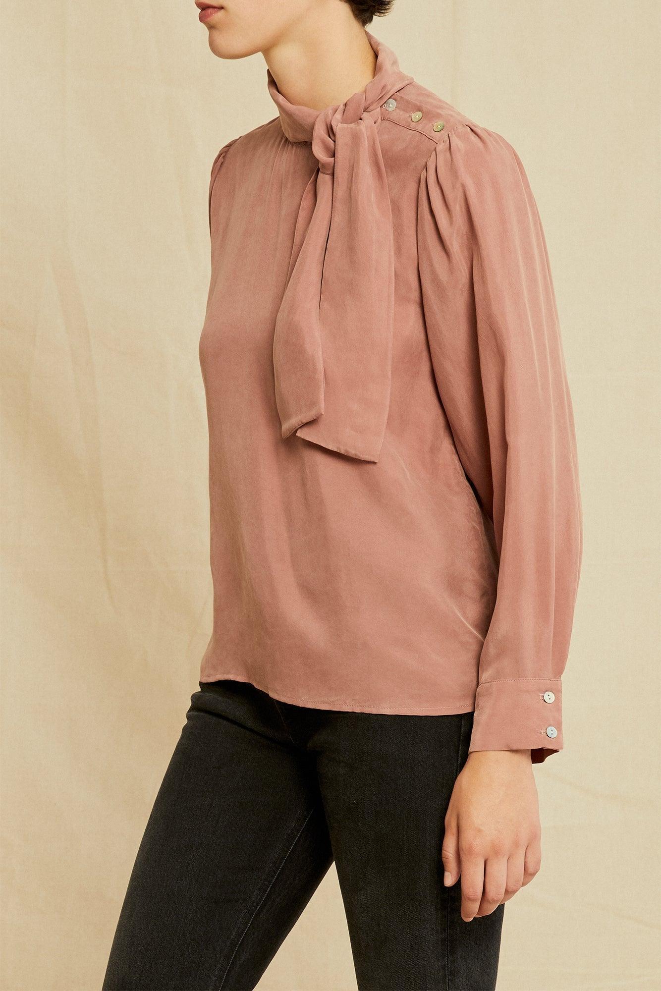 Olivet Cottonseed Cupro Blouse - Quartz - ReAmour Female Product Image