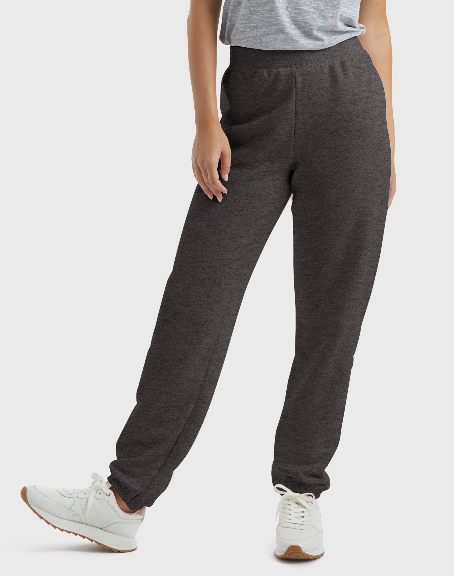 Hanes EcoSmart Womens Fleece Sweatpants with Cinched Cuffs, 30 Ebony M Product Image