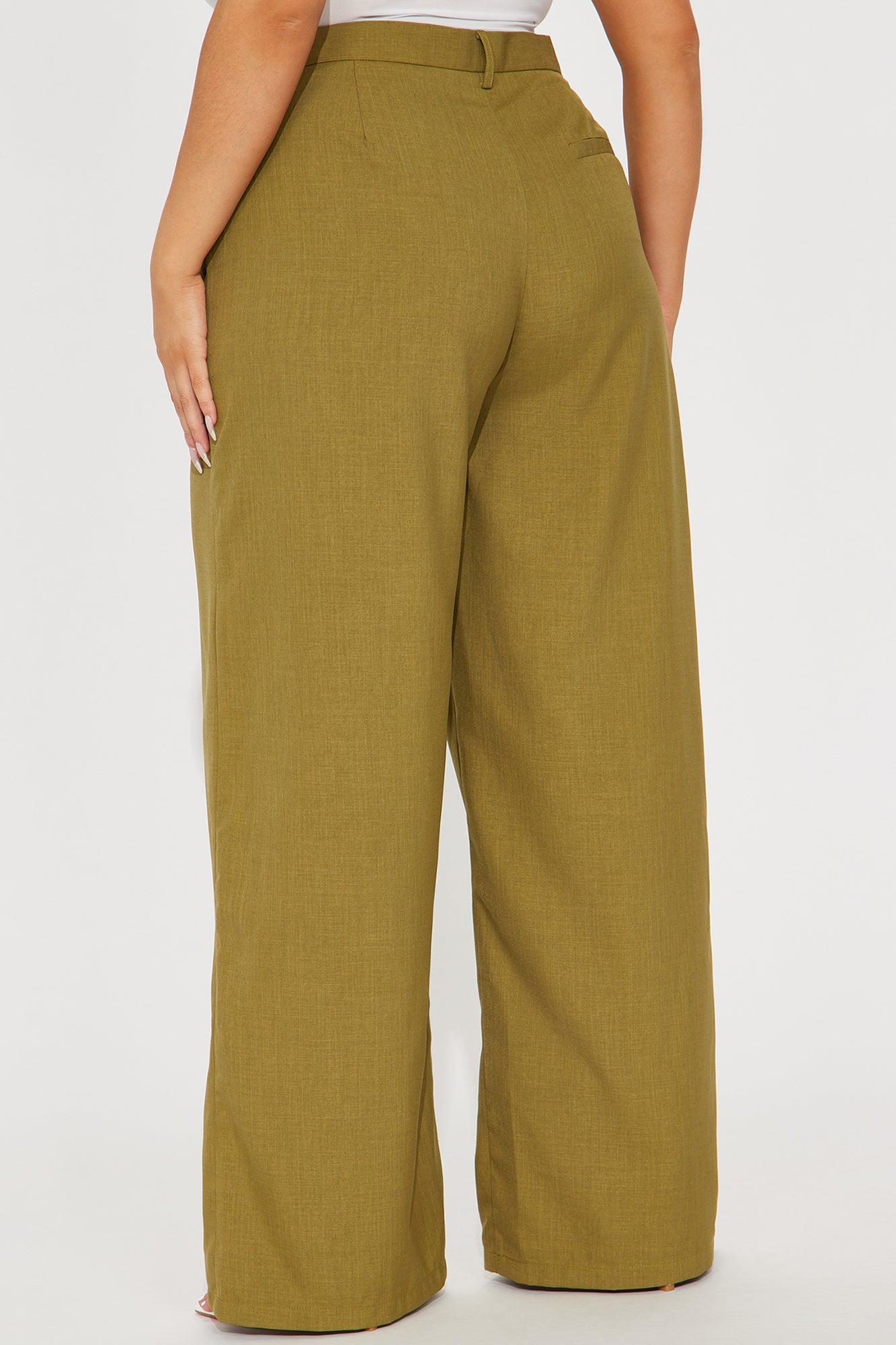 Karli Wide Leg Pant - Chartreuse Product Image