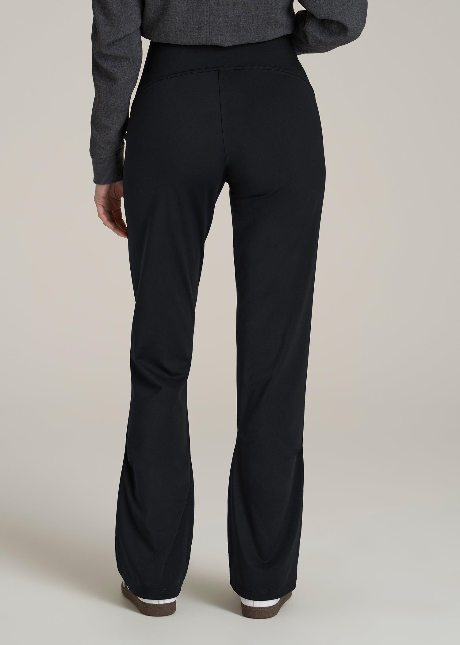 High Rise Pull On Mini Flare Pant for Tall Women in Black Product Image
